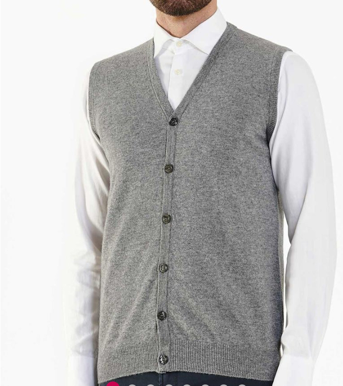  Cashmere man sleeve less cardigan (3097)