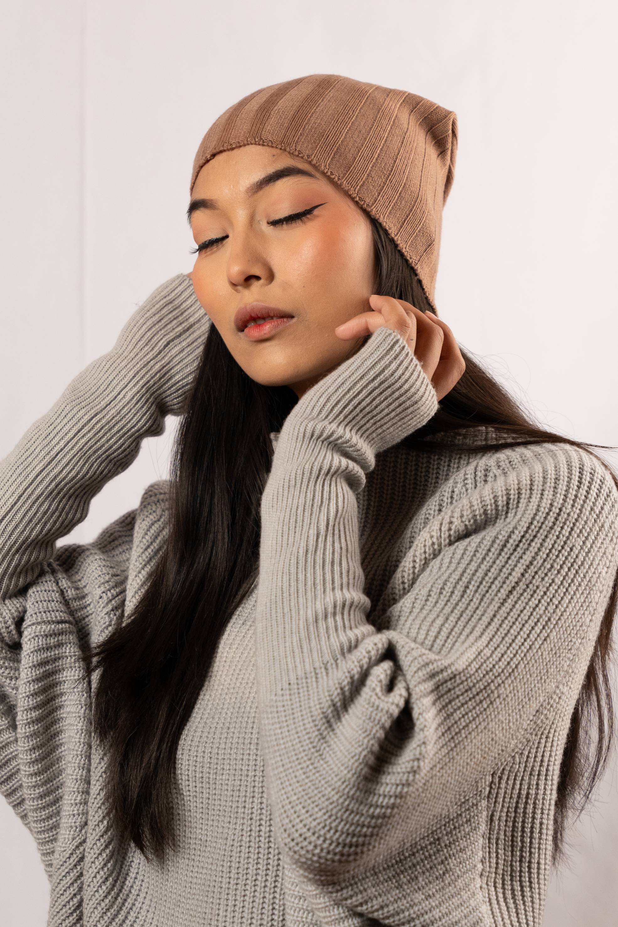  Cashmere Ribbed polo Women Sweater(3154)